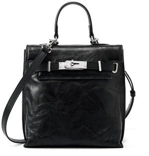 Genuine Leather Women Backpack Travel Bag Black Genuine Leather Women Backpack Travel Bag Black