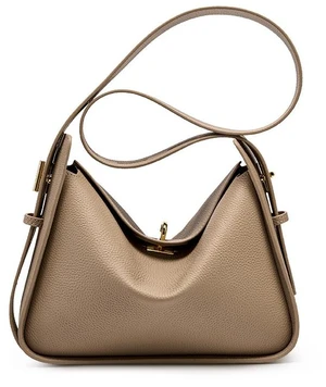 Women Genuine Leather Shoulder Bag College Tote Hobo Bags Grey Women Genuine Leather Shoulder Bag College Tote Hobo Bags Grey