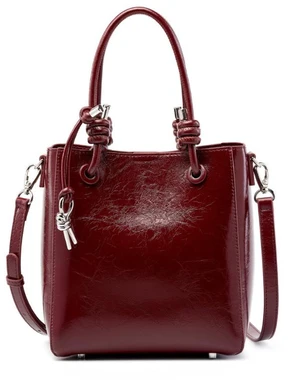 Women Retro Genuine Leather Classic Clutch Tote HandBags Red Women Retro Genuine Leather Classic Clutch Tote HandBags Red