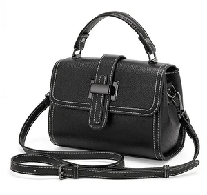 Genuine Leather Women Top-handle Handbags Black Genuine Leather Women Top-handle Handbags Black
