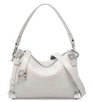 Women Genuine Leather Shoulder Purses and Handbags Ladies Roomy Tote Bags White Women Genuine Leather Shoulder Purses and Handbags Ladies Roomy Tote Bags White