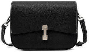 Genuine Leather Women Square Crossbody Shoulder Purse Flap Satchel Handbag Black Genuine Leather Women Square Crossbody Shoulder Purse Flap Satchel Handbag Black