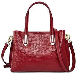Genuine Leather Women Shoulder Handbags Tote Bag Red Genuine Leather Women Shoulder Handbags Tote Bag Red