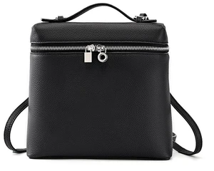 Genuine Leather Women Piana Backpack Black Genuine Leather Women Piana Backpack Black