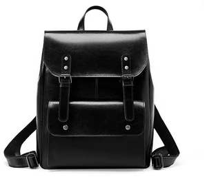 Genuine Leather Backpack Black Genuine Leather Backpack Black