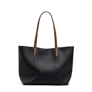 Genuine Leather Women Large Casual Handbag Black Genuine Leather Women Large Casual Handbag Black