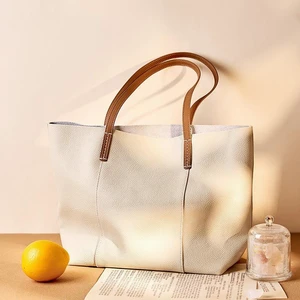 Genuine Leather Women Large Casual Handbag White Genuine Leather Women Large Casual Handbag White