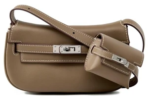 Genuine leather Moove Kelly Mini Multi Functional Saddle Women's Bag Grey Genuine leather Moove Kelly Mini Multi Functional Saddle Women's Bag Grey