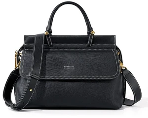 Women Genuine Leather Shoulder Bags Classic Crossbody Purses Black Women Genuine Leather Shoulder Bags Classic Crossbody Purses Black