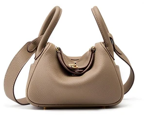 Ladies' Genuine Leather Shoulder Crossbody Bag Lindy Small Bag Grey Ladies' Genuine Leather Shoulder Crossbody Bag Lindy Small Bag Grey