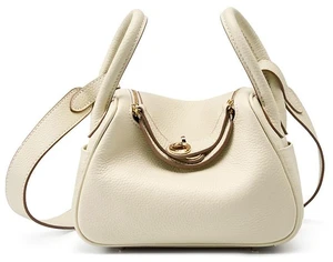 Ladies' Genuine Leather Shoulder Crossbody Bag Lindy Small Bag White Ladies' Genuine Leather Shoulder Crossbody Bag Lindy Small Bag White