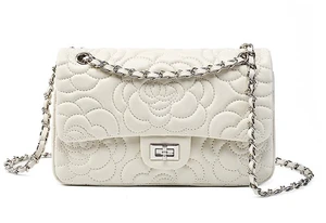 Women Genuine Leather Shoulder Bags Classic Crossbody Purses for Lady Handbag White Women Genuine Leather Shoulder Bags Classic Crossbody Purses for Lady Handbag White