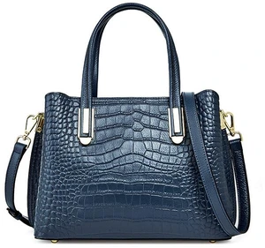 Genuine Leather Women Shoulder Handbags Tote Bag Blue Genuine Leather Women Shoulder Handbags Tote Bag Blue