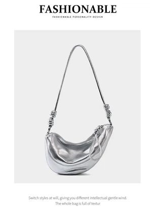 Genuine Leather Women Cross Body Bag Cute Designer Handbags Silver Genuine Leather Women Cross Body Bag Cute Designer Handbags Silver