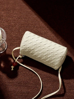 Genuine Leather Women Pillow Bag White Genuine Leather Women Pillow Bag White