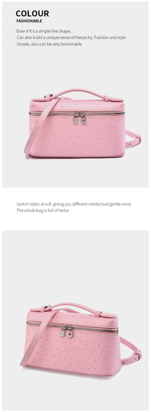 Women's Genuine Leather Makeup Bag Shoulder and Crossbody Phone Bag Pink Women's Genuine Leather Makeup Bag Shoulder and Crossbody Phone Bag Pink