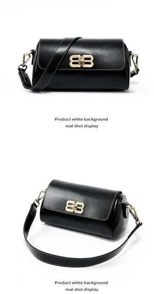 Genuine Leather Women Handbag Black Genuine Leather Women Handbag Black