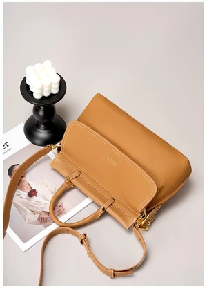 Genuine Leather Women Western Shoulder Handbag Brown Genuine Leather Women Western Shoulder Handbag Brown