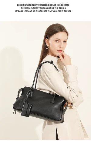 Genuine Leather Women Shoulder Handbag Tote Hobo Handbag Black Genuine Leather Women Shoulder Handbag Tote Hobo Handbag Black