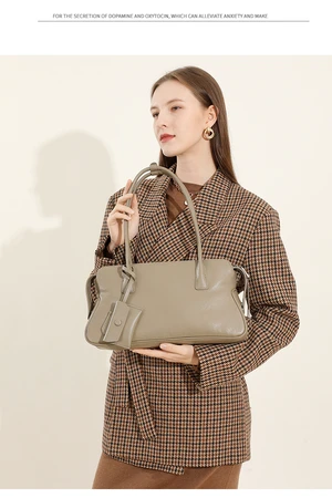 Genuine Leather Women Shoulder Handbag Tote Hobo Handbag Grey Genuine Leather Women Shoulder Handbag Tote Hobo Handbag Grey