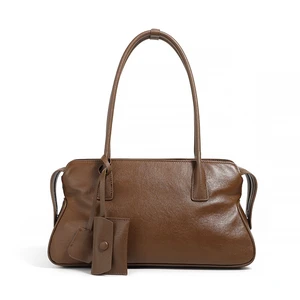 Genuine Leather Women Shoulder Handbag Tote Hobo Handbag Brown Genuine Leather Women Shoulder Handbag Tote Hobo Handbag Brown