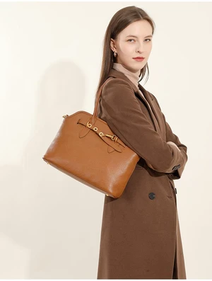 Genuine Leather Women Fashion Handbags Tote Bag Shoulder Bag Brown Genuine Leather Women Fashion Handbags Tote Bag Shoulder Bag Brown