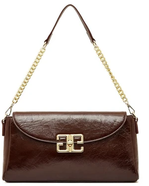 Ladies' Genuine Leather Shoulder Crossbody Bag Lindy Small Bag Brown Ladies' Genuine Leather Shoulder Crossbody Bag Lindy Small Bag Brown