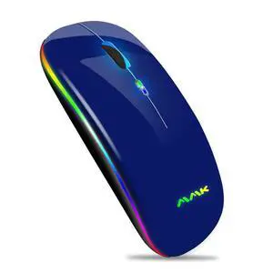 Wireless Bluetooth Mouse for Laptop, Rechargeable Mouse 2.4G USB Optical Wireless Mouse, LED Slim Dual Mode(Bluetooth 5.0 and 2.4G) Wireless for Laptop, PC, Mac OS, Android, Windows(Dark Blue) Wireless Bluetooth Mouse for Laptop, Rechargeable Mouse 2.4G USB Optical Wireless Mouse, LED Slim Dual Mode(Bluetooth 5.0 and 2.4G) Wireless for Laptop, PC, Mac OS, Android, Windows(Dark Blue)