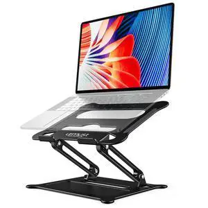 Urmust Aluminum Laptop Stand, Portable Laptop Riser, Adjustable Laptop Stand for Desk Foldable, Ergonomic Computer Notebook Holder for MacBook Air Pro HP, Office Desk (10-15.6'')- Black Urmust Aluminum Laptop Stand, Portable Laptop Riser, Adjustable Laptop Stand for Desk Foldable, Ergonomic Computer Notebook Holder for MacBook Air Pro HP, Office Desk (10-15.6'')- Black