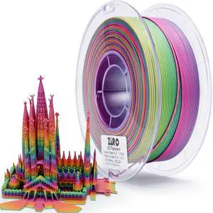 3D Printer Filament PLA, Fast Color Changing Filament(Matte), Color Change by Length PLA, Fit Most FDM 3D Printers, Matte Finish 1KG/ 2.2lbs Spool, Rainbow Blaze 3D Printer Filament PLA, Fast Color Changing Filament(Matte), Color Change by Length PLA, Fit Most FDM 3D Printers, Matte Finish 1KG/ 2.2lbs Spool, Rainbow Blaze