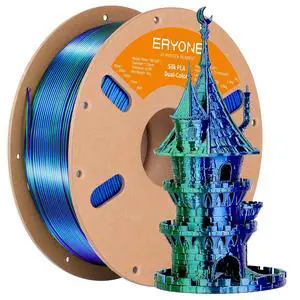 Silk Dual Color PLA Filament 3D Printer 1.75mm +/- 0.03mm, Bicolor Filament Two Tone PLA 1KG(2.2lbs) Cardboard Spool, Blue Green Silk Dual Color PLA Filament 3D Printer 1.75mm +/- 0.03mm, Bicolor Filament Two Tone PLA 1KG(2.2lbs) Cardboard Spool, Blue Green