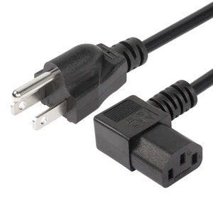 4.92FT 18AWG Left Angle 3 Prong Computer Power Cord, NEMA 5-15P to 90 Degree IEC 320 C13 Monitor TV Replacement Power Supply Cable, 10A/125V, for Computer, Scanners, Printers(L Black) 4.92FT 18AWG Left Angle 3 Prong Computer Power Cord, NEMA 5-15P to 90 Degree IEC 320 C13 Monitor TV Replacement Power Supply Cable, 10A/125V, for Computer, Scanners, Printers(L Black)
