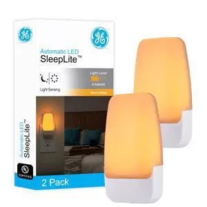 Sleeplite Night Lights Plug Into Wall, Dusk to Dawn Sensor, Ambient Lighting, Sleep Aid, Bathroom Décor, LED Lights for Bedroom, Apartment Essentials, Smart Home,76135, Amber, 2 Pack Sleeplite Night Lights Plug Into Wall, Dusk to Dawn Sensor, Ambient Lighting, Sleep Aid, Bathroom Décor, LED Lights for Bedroom, Apartment Essentials, Smart Home,76135, Amber, 2 Pack