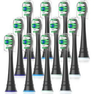 Replacement Toothbrush Heads Compatible with AquaSonic Black Series Vibe Series Elite Series Electric Toothbrush, 12 Count, Black Replacement Toothbrush Heads Compatible with AquaSonic Black Series Vibe Series Elite Series Electric Toothbrush, 12 Count, Black