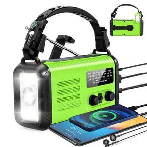 Emergency NOAA Weather Radio AM/FM, with Portable Solar/Hand Crank/USB Charging, 20000mAh/74000mWh Rechargeable Battery and Flashlight SOS Siren Lamp for Indoor/Outdoor Emergencies Emergency NOAA Weather Radio AM/FM, with Portable Solar/Hand Crank/USB Charging, 20000mAh/74000mWh Rechargeable Battery and Flashlight SOS Siren Lamp for Indoor/Outdoor Emergencies