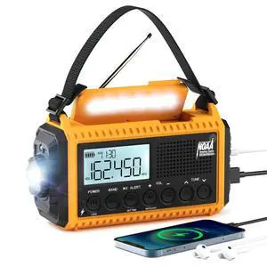NOAA Emergency Weather Radio - 5000mAh Solar/Hand Crank/Battery AM/FM/SW with USB Charger, LED Flashlight & SOS Alert, Clock, Portable Survival Radio for Power Outage, Hurricanes, Camping NOAA Emergency Weather Radio - 5000mAh Solar/Hand Crank/Battery AM/FM/SW with USB Charger, LED Flashlight & SOS Alert, Clock, Portable Survival Radio for Power Outage, Hurricanes, Camping
