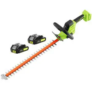 20V Max Hedge Trimmer Cordless, 22 Inch Tree Trimmer with 2 Batteries and Charger, Handheld Electric Trimmers, Grass Shrub Pruning Cutter, Lightweight & Compact Hedge Shear for Garden, Lawn 20V Max Hedge Trimmer Cordless, 22 Inch Tree Trimmer with 2 Batteries and Charger, Handheld Electric Trimmers, Grass Shrub Pruning Cutter, Lightweight & Compact Hedge Shear for Garden, Lawn