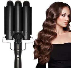 3 Barrel Curling Iron Jumbo 1.25 inch (32mm) Hair Curling Wand Crimper Instant Heating Adjustable Hair Curler with 2 Temperature Control 3 Barrel Curling Iron Jumbo 1.25 inch (32mm) Hair Curling Wand Crimper Instant Heating Adjustable Hair Curler with 2 Temperature Control