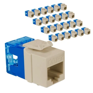 ICC CAT5e RJ45 Keystone Jack, Slim 180 Degree Punch Down, Ivory, 25-Pack ICC CAT5e RJ45 Keystone Jack, Slim 180 Degree Punch Down, Ivory, 25-Pack