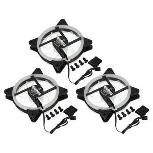 MECCANIXITY 3Pcs RGB Computer Case Fan 600-1200RPM 120mm 3-4 Pin Multicolor LED Silent Cooling 15 LED 12V for Desktop Computer Radiators W Rubber Pads 4 Screws MECCANIXITY 3Pcs RGB Computer Case Fan 600-1200RPM 120mm 3-4 Pin Multicolor LED Silent Cooling 15 LED 12V for Desktop Computer Radiators W Rubber Pads 4 Screws