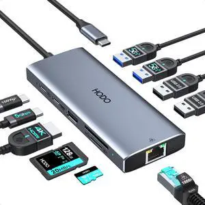 USB C Hub Multiport Adapter, 10-in-1 Laptop USB C Docking Station for Dell/HP Laptop, Dock to 4K HDMI,Ethernet,100W PD,3USB 3.0, 2USB 2.0, SD/TF, USB Type C Dongle for MacBook, Surface, Lenovo USB C Hub Multiport Adapter, 10-in-1 Laptop USB C Docking Station for Dell/HP Laptop, Dock to 4K HDMI,Ethernet,100W PD,3USB 3.0, 2USB 2.0, SD/TF, USB Type C Dongle for MacBook, Surface, Lenovo