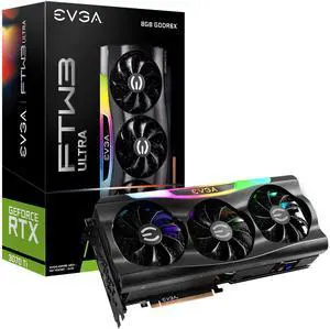 EVGA GeForce RTX 3070 Ti FTW3 Ultra Gaming, 8GB GDDR6X, 19000MHz Memory, 1860MHz GPU, 3 Fans, ARGB LED, Metal Backplate, PCIe 4.0, DisplayPort, Desktop Compatible EVGA GeForce RTX 3070 Ti FTW3 Ultra Gaming, 8GB GDDR6X, 19000MHz Memory, 1860MHz GPU, 3 Fans, ARGB LED, Metal Backplate, PCIe 4.0, DisplayPort, Desktop Compatible