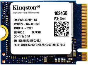 Kingston 1TB M.2 2230 PCIe Gen 4.0x4 NVMe SSD TLC NAND (R/W Speeds up to 4,540/4,230 MB/s) OM3PGP41024P-A0 Compatible with Steam Deck Surface Ally Mini PCs Kingston 1TB M.2 2230 PCIe Gen 4.0x4 NVMe SSD TLC NAND (R/W Speeds up to 4,540/4,230 MB/s) OM3PGP41024P-A0 Compatible with Steam Deck Surface Ally Mini PCs