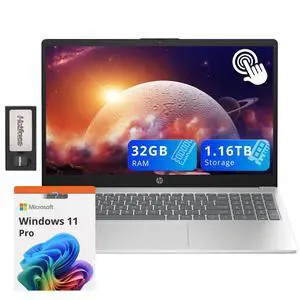 HP Pavilion 15.6" HD Touchscreen Laptop, Intel i3-1215U, 32GB RAM, 1.16TB Storage(1TB SSD+160GB Docking Station Set), Intel UHD Graphics, Num Pad, Webcam, Fast Charge, Wi-Fi 6E, Win 11 Pro, Silver HP Pavilion 15.6" HD Touchscreen Laptop, Intel i3-1215U, 32GB RAM, 1.16TB Storage(1TB SSD+160GB Docking Station Set), Intel UHD Graphics, Num Pad, Webcam, Fast Charge, Wi-Fi 6E, Win 11 Pro, Silver