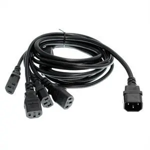 HTCable UPS PDU Computer PC Power Splitter Cord C14 to 4 x C13 10A 250V Extension Cable(C14-4xC13 1.8m) HTCable UPS PDU Computer PC Power Splitter Cord C14 to 4 x C13 10A 250V Extension Cable(C14-4xC13 1.8m)