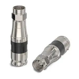 THE CIMPLE CO Compression Connectors for RG11 Coaxial Cable - Watertight O Ring - Indoor/Outdoor - F81, F-Type - 75 Ohm, 3 GHz - Black, 100 Pack THE CIMPLE CO Compression Connectors for RG11 Coaxial Cable - Watertight O Ring - Indoor/Outdoor - F81, F-Type - 75 Ohm, 3 GHz - Black, 100 Pack