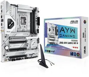 ASUS Z890 AYW Gaming WiFi W ATX Z890 Motherboard, Intel Core Ultra Series 2 Ready, Advanced AI PC-Ready, 16+1+2+1 Levels, DDR5, PCIe 5.0, Thunderbolt 4, USB Type-C, 4X M.2, Wi-Fi 7, 2.5GB LAN ASUS Z890 AYW Gaming WiFi W ATX Z890 Motherboard, Intel Core Ultra Series 2 Ready, Advanced AI PC-Ready, 16+1+2+1 Levels, DDR5, PCIe 5.0, Thunderbolt 4, USB Type-C, 4X M.2, Wi-Fi 7, 2.5GB LAN