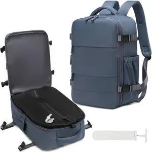FOXTOUR Travel Backpack w/Vacuum Compression (w/Pump) - Carry-On, 18x14x8 In, Multi-Comp Laptop Bag () FOXTOUR Travel Backpack w/Vacuum Compression (w/Pump) - Carry-On, 18x14x8 In, Multi-Comp Laptop Bag ()
