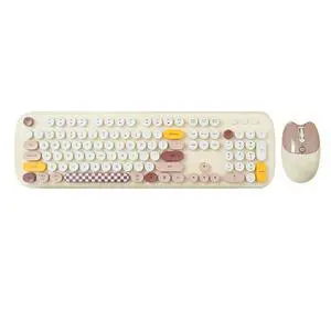 SaharaCase - Wireless Keyboard & Mouse Combo with Silent Click ^^ Colorful 104 Keys Full Keyboard ^^ USB & Type-C Adapter (Beige) SaharaCase - Wireless Keyboard & Mouse Combo with Silent Click ^^ Colorful 104 Keys Full Keyboard ^^ USB & Type-C Adapter (Beige)