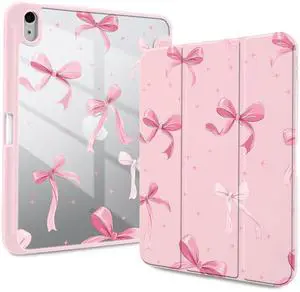 Idocolors Case for iPad 10th/11th Gen (2022/2025 A16 Chip) 10.9", Shockproof Cover Clear Transparent Back Shell with Pencil Holder, Auto Wake/Sleep Case for Women Girls, Pink Bow-Pink Idocolors Case for iPad 10th/11th Gen (2022/2025 A16 Chip) 10.9", Shockproof Cover Clear Transparent Back Shell with Pencil Holder, Auto Wake/Sleep Case for Women Girls, Pink Bow-Pink